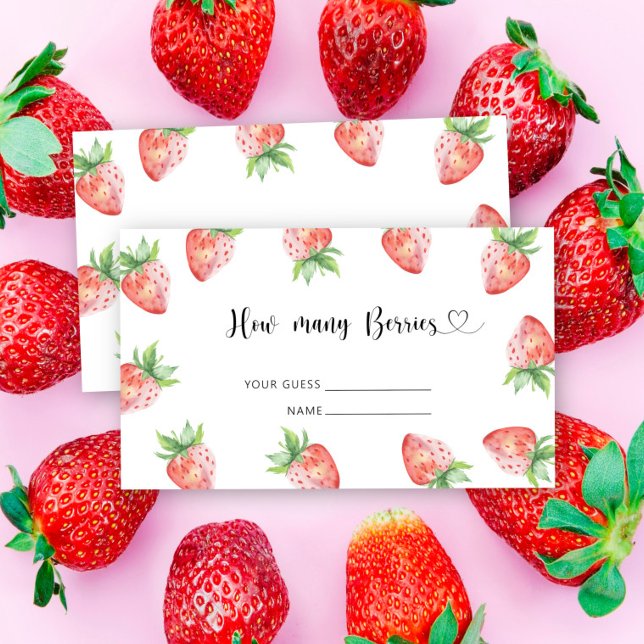 Tarjeta De Recepción Fresas: una ducha de bebé adivina cuántas bayas (Subido por el creador)