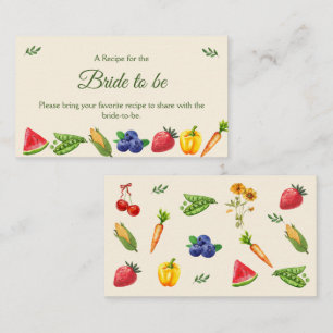 Tarjeta De Recepción Fresco de la Receta de Ducha Bridal de la Granja d