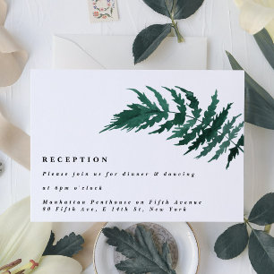 Tarjeta De Recepción Fresco Verdor Moderno Acuarela Acogida De Boda