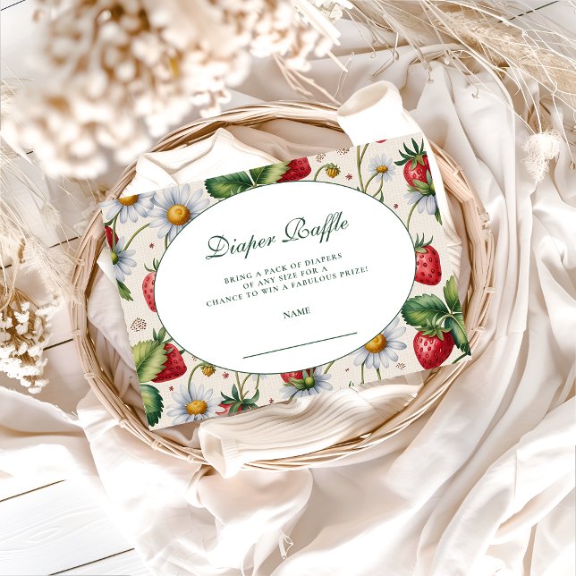 Tarjeta De Recepción Fresh Berry Gingham Diapper Raffle (Subido por el creador)
