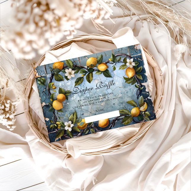 Tarjeta De Recepción Fresh Botanical Lemon Diapper Raffle (Subido por el creador)