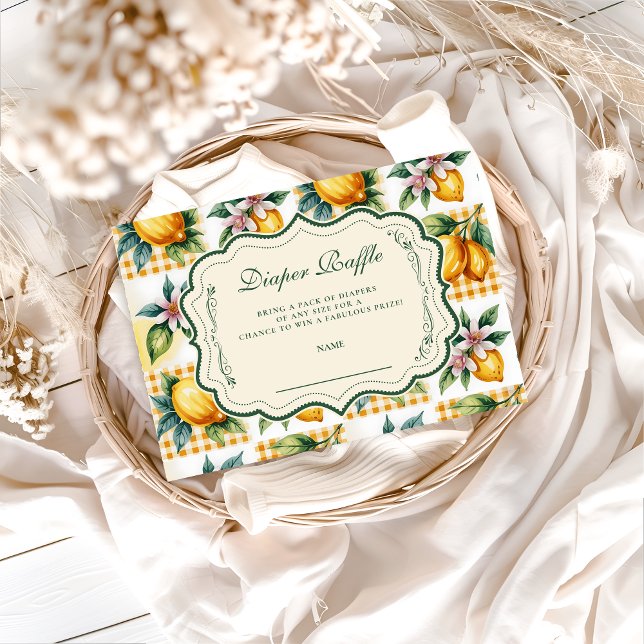 Tarjeta De Recepción Fresh Citrus Floral Baby Shower Diapper Raffle (Subido por el creador)