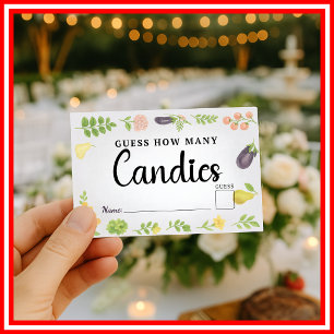 Tarjeta De Recepción Fresh Off The Market Adivinan Cuántos Candies Brid