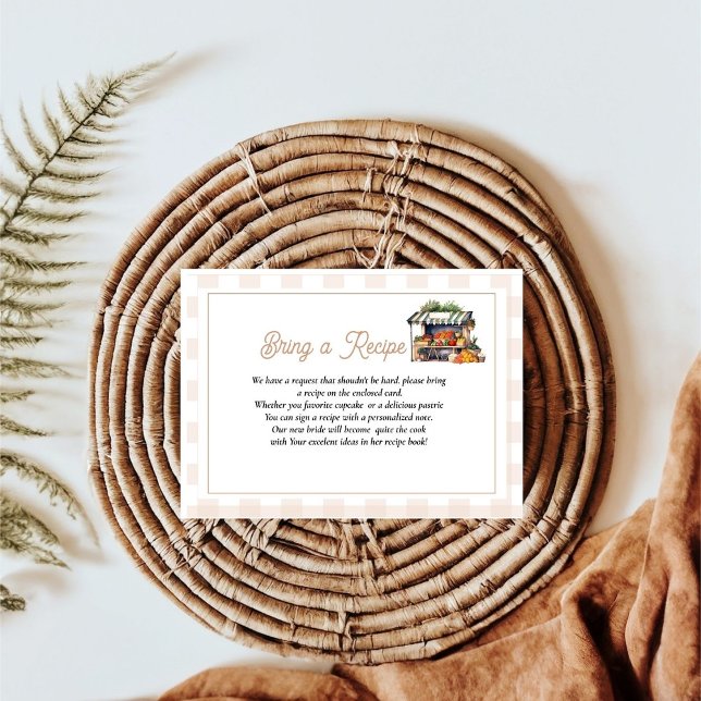 Tarjeta De Recepción Fresh Off The Market Book receta para la novia (Subido por el creador)