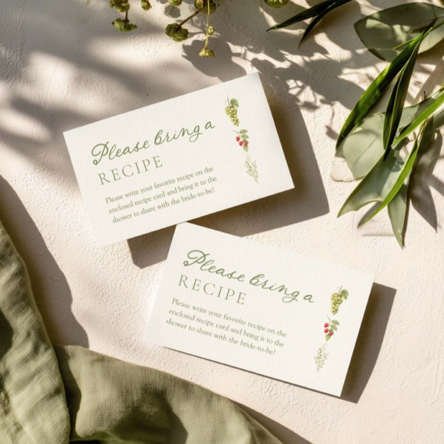 Tarjeta De Recepción Fresh Off The Market Bridal Shower recipe (Subido por el creador)