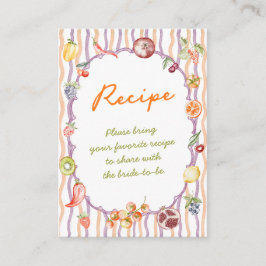 Tarjeta De Recepción Fresh Off The Market Bridal Shower Recipe