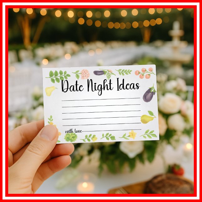 Tarjeta De Recepción Fresh Off The Market Date Night Ideas Bridal (Subido por el creador)
