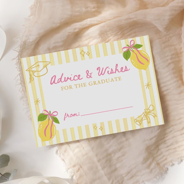 Tarjeta De Recepción Freshly Graduated Lemon Graduation Advice Wishes (Subido por el creador)