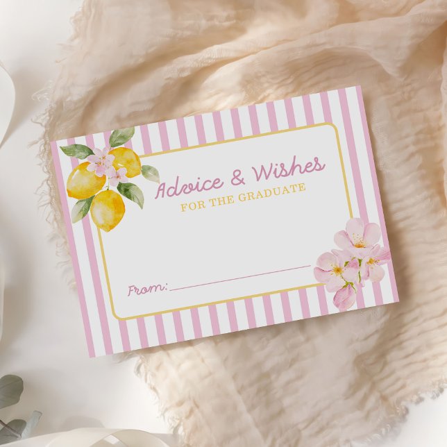 Tarjeta De Recepción Freshly Graduated Lemon Graduation Advice Wishes (Subido por el creador)