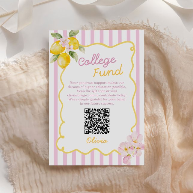 Tarjeta De Recepción Freshly Graduated Lemon Graduation College Fund (Subido por el creador)