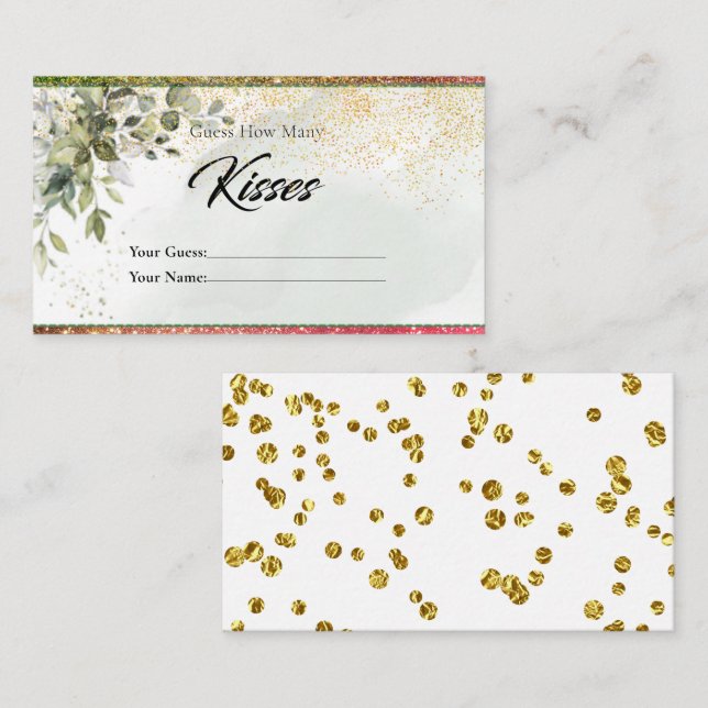 Tarjeta De Recepción Fríamente botánico cuántos besos encerró novia (Anverso / Reverso)