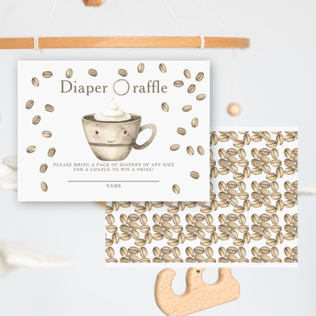 Tarjeta De Recepción Frijoles y café ducha de bebé rifa de pañales (Subido por el creador)