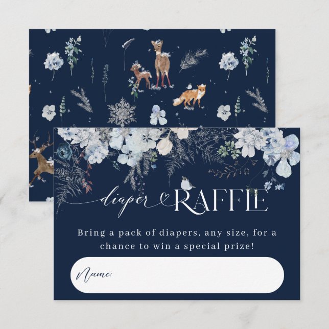 Tarjeta De Recepción Frío fuera de los libros Baby Shower de venados fl (Anverso / Reverso)