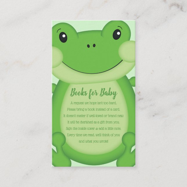 Tarjeta De Recepción Frog Baby Shower Green (Anverso)