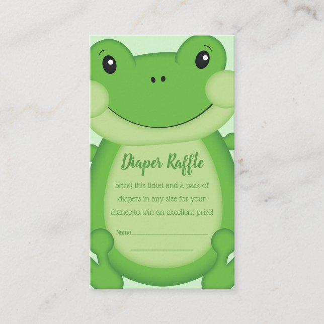 Tarjeta De Recepción Frog Baby Shower Green (Anverso)