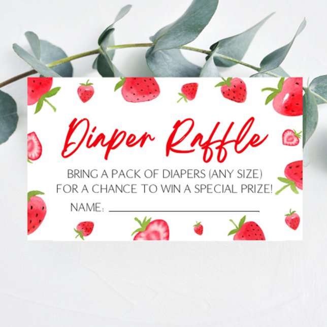Tarjeta De Recepción Fruto de fresa Baby Shower Diaper Raffle (Subido por el creador)