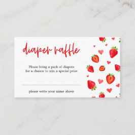 Tarjeta De Recepción Fruto Fresa Primavera Baby Shower Diaper Raffle
