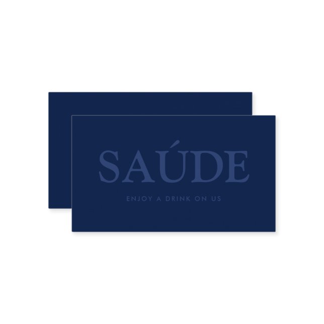 Tarjeta De Recepción Fuente en negrita "Saúde" Boleto de Bebidas Gratis (Anverso/Reverso In Situ)