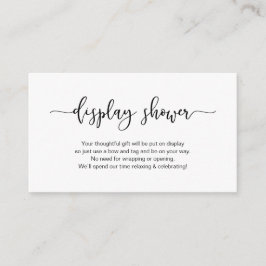 Tarjeta De Recepción Fuente minimalista negra moderna, Display Shower