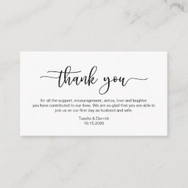 Tarjeta De Recepción Fuente moderna de minimalismo negro, Boda Gracias