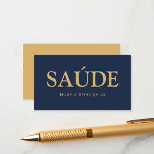 Tarjeta De Recepción Fuente Negrita "Salud" Ticket de Bebidas Gratis Po