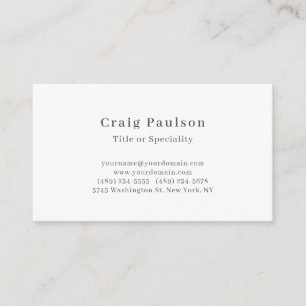 Tarjeta De Recepción Fuente Serif Simple Profesional Papel Mate Liso
