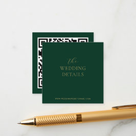 Tarjeta De Recepción Fuente verde esmeralda y oro boda