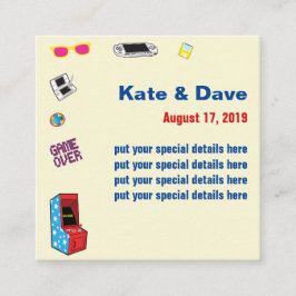 Tarjeta De Recepción Fun Retro Video Gamer 🎮 💍 Boda