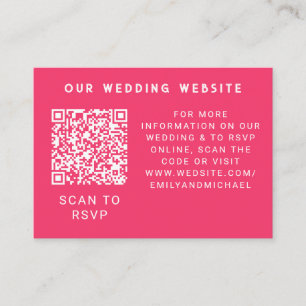 Tarjeta De Recepción Fun Vibrant Violet Fuchsia Floral