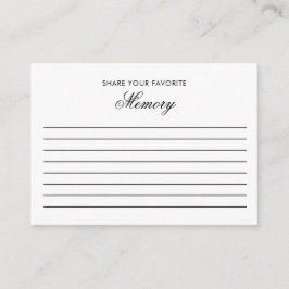 Tarjeta De Recepción Funeral Share Your Memory Memorial Minimal