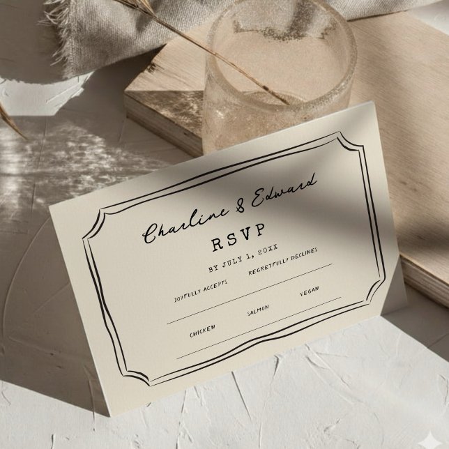 Tarjeta De Recepción Funky Drawing Wedding Website | RSVP QR  (Subido por el creador)