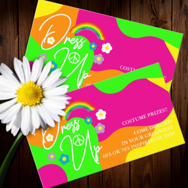 Tarjeta De Recepción Funky Retro Bridal Shower Costume Dress Up (Subido por el creador)