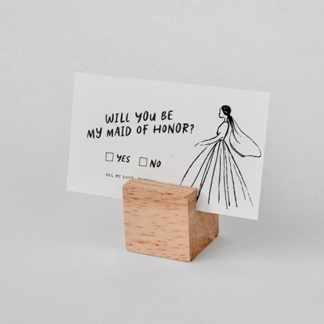 Tarjeta De Recepción Funky Retro | Serás mi empleada de honor (Subido por el creador)