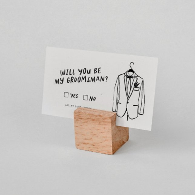 Tarjeta De Recepción Funky Retro | ¿Serás Mi Propuesta De Groomsman? (Subido por el creador)