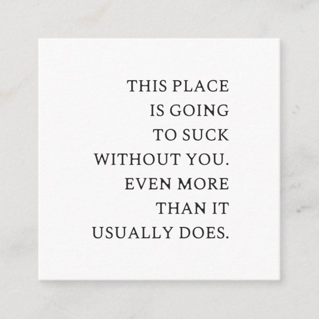 Tarjeta De Recepción Funny CoWorker se va - Funny New Job (Anverso)