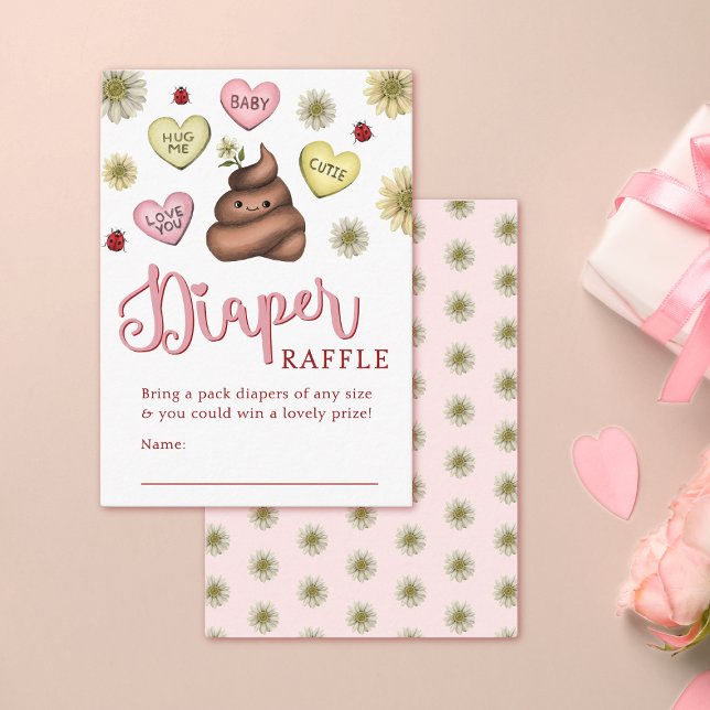 Tarjeta De Recepción Funny Día de San Valentín Baby Shower Diaper Raffl (Subido por el creador)