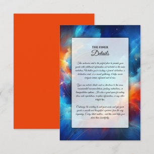 Tarjeta De Recepción Fusión de Estrellas de Fuego y Hielo Boda