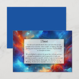 Tarjeta De Recepción Fusión de Estrellas de Fuego y Hielo Nupcial