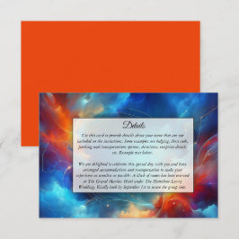 Tarjeta De Recepción Fusión estrellada de fuego y Boda de hielo