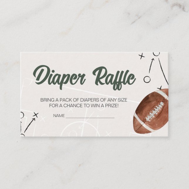 Tarjeta De Recepción Fútbol Baby Shower Diaper Raffle (Anverso)
