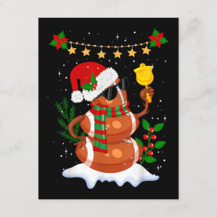 Tarjeta De Recepción Fútbol Snowman Santa Hat Feliz Navidad