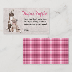 Tarjeta De Recepción Futuro Chica de golf Baby Shower Diaper Raffle