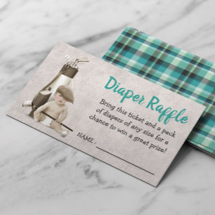 Tarjeta De Recepción Futuro golf de golf Baby Shower Diaper Raffle