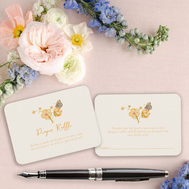 Tarjeta De Recepción Gabinete Baby Shower de mariposa amarillo (Subido por el creador)