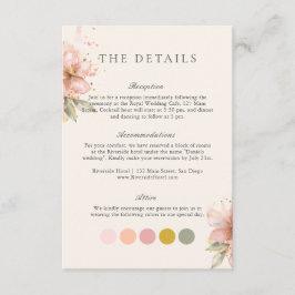 Tarjeta De Recepción Gabinete Boda de detalles de la paleta de color ro