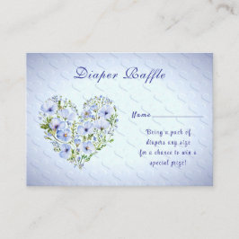 Tarjeta De Recepción Gabinete de Baby Shower Floral Blue Heart