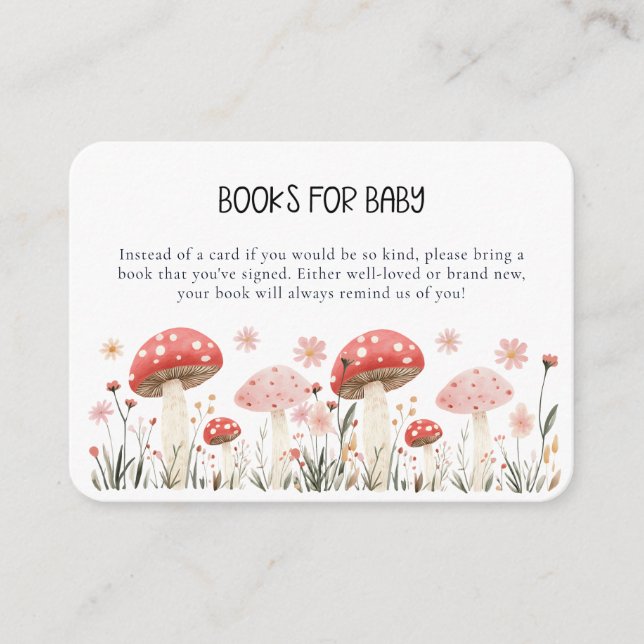 Tarjeta De Recepción Gabinete de Baby Shower Little Mushroom Wildflower (Anverso)