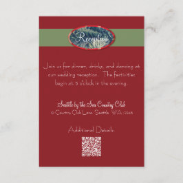 Tarjeta De Recepción Gabinete de Boda de Navidades de Crimson y Evergre