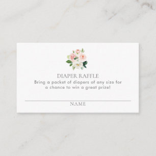 Tarjeta De Recepción Gabinete de boletos de Raffle Floral simple rosa