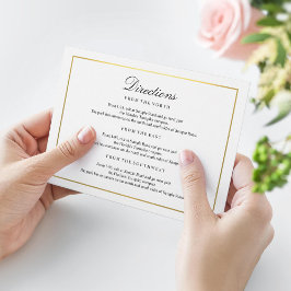 Tarjeta De Recepción Gabinete de borde de oro blanco y negro de tipo el